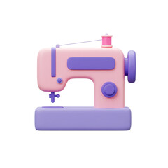A charming pastel-colored sewing machine illustration perfect for creative projects and crafting designs.