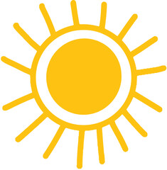 Cute sun simple handrawn for sticker. Design element.