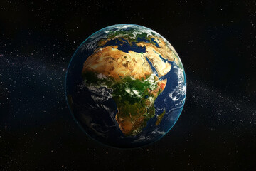 Fototapeta premium Africa Centered Earth View