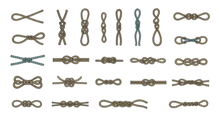 Collection of essential knots for various applications demonstrating craftsmanship and durability in rope work
