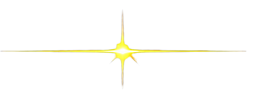 Bright, golden starburst effect on black background, four-pointed, radiating light - Powered by Adobe