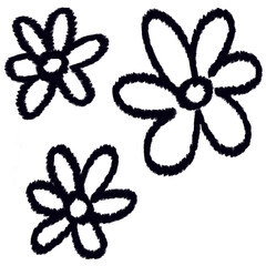 Flower drawing line png element   