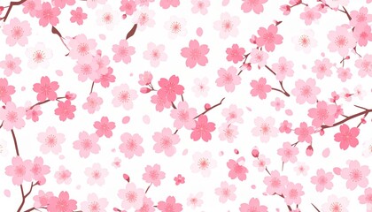 Fototapeta premium Delicate Cherry Blossom Pattern Japanese pattern