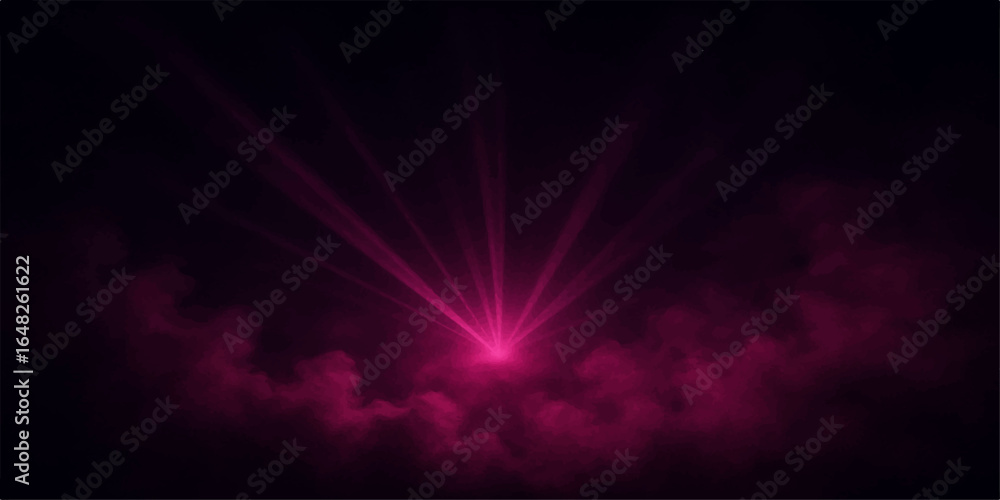 Poster abstract red and light background with red hearts and soft clouds in the sky