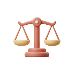 A balanced scale symbolizes justice and fairness rendered in a soft pastel color palette representing equilibrium and legal concepts.