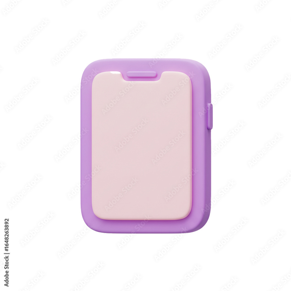 Poster a minimalist rendered illustration of a modern handheld device with a touch screen display showcasin