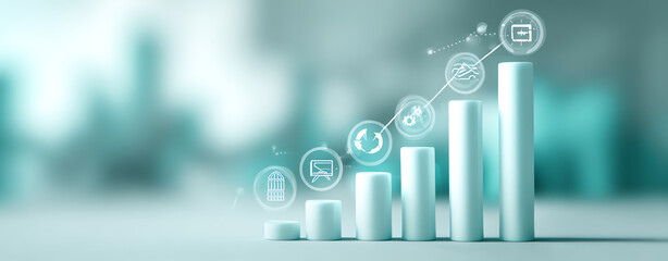 Visual representation of market growth metrics.