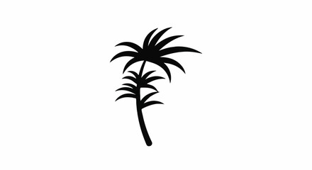 Obraz premium A simple, black silhouette of a palm tree against a white backdrop