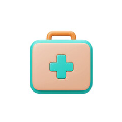 Fototapeta premium A cheerful rendered medical kit icon featuring a cross symbol suggesting health and first aid supplies ready.