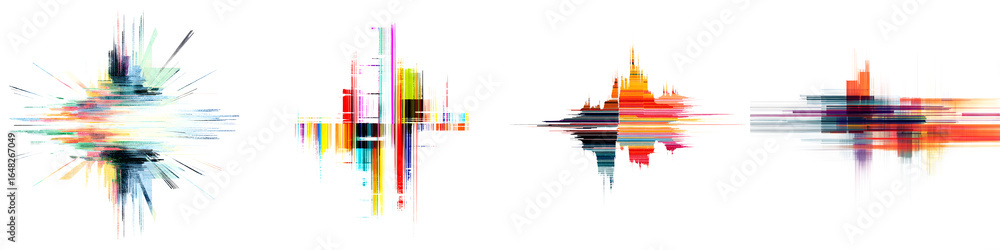 Aufkleber abstract color explosion - dynamic graphic elements on white