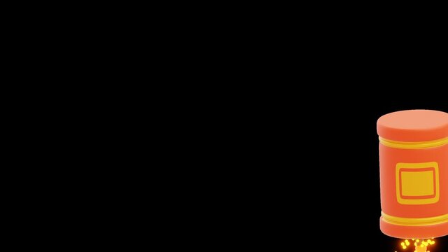 3D Animation of P 1f Lunar Fire Work | Alpha Channel