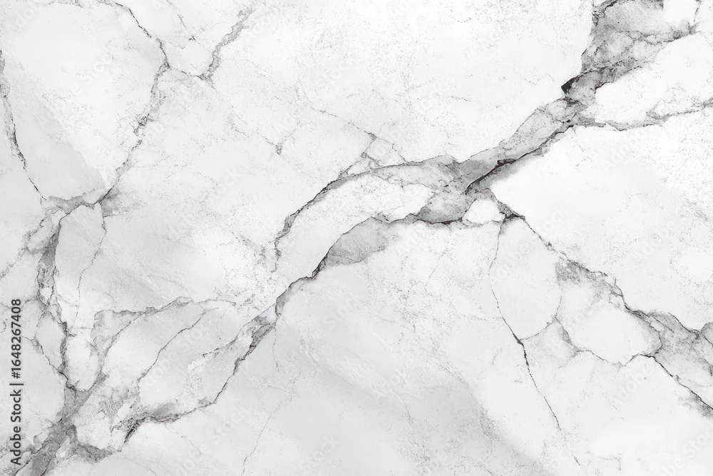 Poster close-up texture of white marble surface with gray natural veins creating abstract patterns
