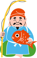 シンプルな恵比寿様のイラスト