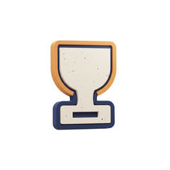 A stylized trophy illustration showcasing achievement and success with a textured and contrasting colors suggesting recognition.