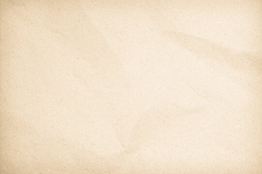 Old paper vintage texture surface for background. Recycle pale brown paper crumpled texture, Cream color recycled kraft paper texture blank with copy space for text.
