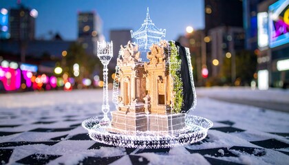 Digital shrine on city street