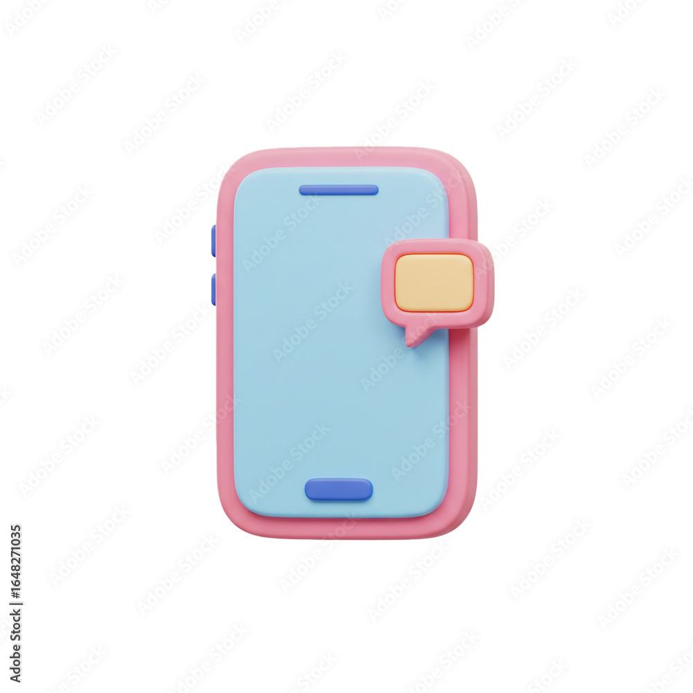 Aufkleber a colorful stylized mobile device with a speech bubble suggesting communication and digital interact