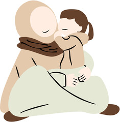 Mother and Kid Playing Together with Joyful Expressions
