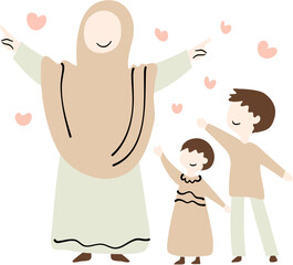 Mother and Kid Playing Together with Joyful Expressions
