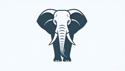 Fototapeta premium Silhouetted elephant, front view