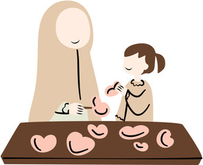 Mother and Kid Playing Together with Joyful Expressions
