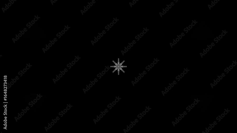 Poster abstract intricate starburst pulsates with mesmerizing geometric patterns against deep black backgro