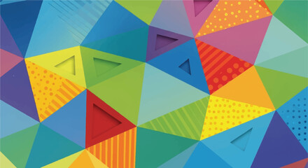 Colorful geometric background with textured triangles