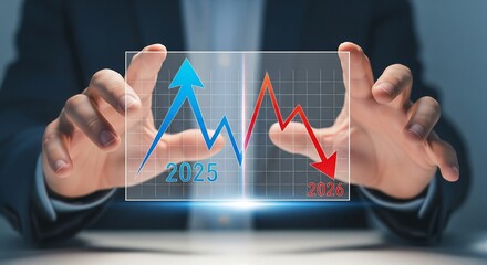 Global business finance recession and economic crisis in 2026, stock market down.