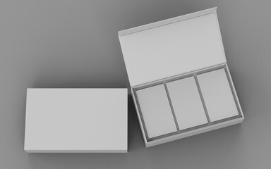 Blank White 3D Box for Mockup Top View