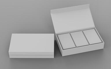 Blank White 3D Box for Mockup Front View