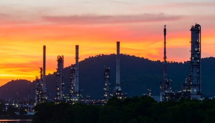 Obraz premium Industrial sunset panorama