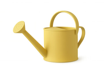 Yellow watering can rendering, transparent background, highlighting gardening and plant nurturing essentials