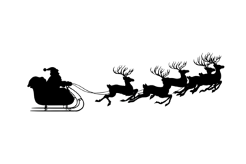  Santa Claus Sleigh Silhouette.