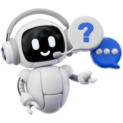 3D Chatbot Service Robot Illustration