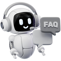 3D Chatbot Service Robot Illustration