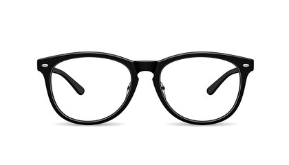 Fototapeta premium Black eyeglasses on white background