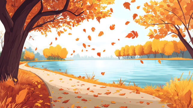 Autumn Riverside Path