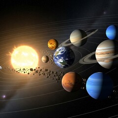 planet earth and sun