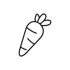 Carrot icon, vector line isolated on white background. Trendy and modern design.