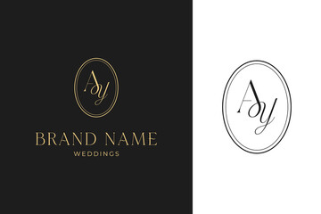 Elegant Wedding Monogram Logo and Luxury Wedding Brand Identity