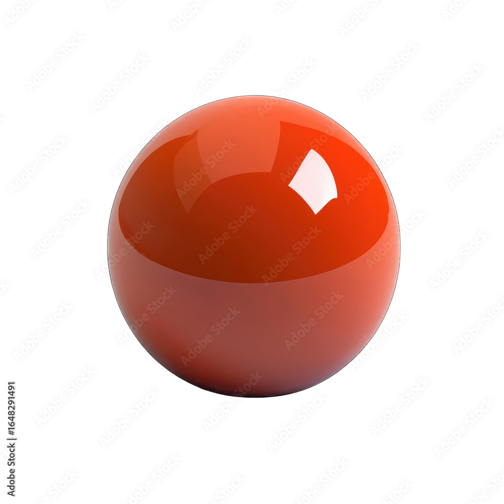 Fototapete a highly polished, deep orange sphere reflects light, creating a subtle highlight and a sense of dep