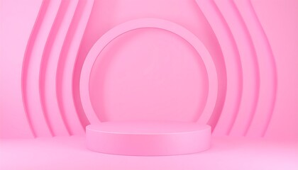Obraz premium Pink 3D podium display