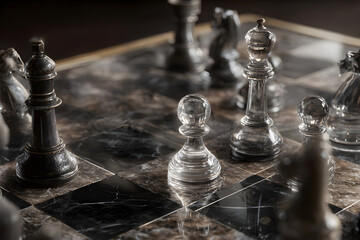Strategic Tension: A Mid-Game Chessboard Snapshot Showcasing a Complex Array of Pieces Engaged in a Battle of Wits, Anticipation, and Tactical Maneuvering