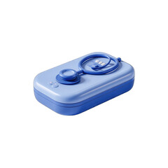 A light-blue rectangular case containing a stethoscope