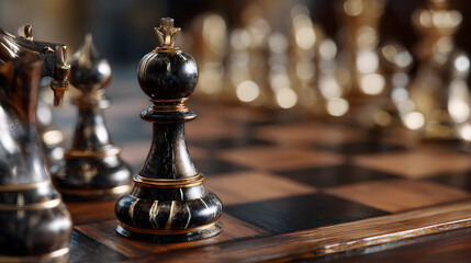Strategic Tension: A Mid-Game Chessboard Snapshot Showcasing a Complex Array of Pieces Engaged in a Battle of Wits, Anticipation, and Tactical Maneuvering