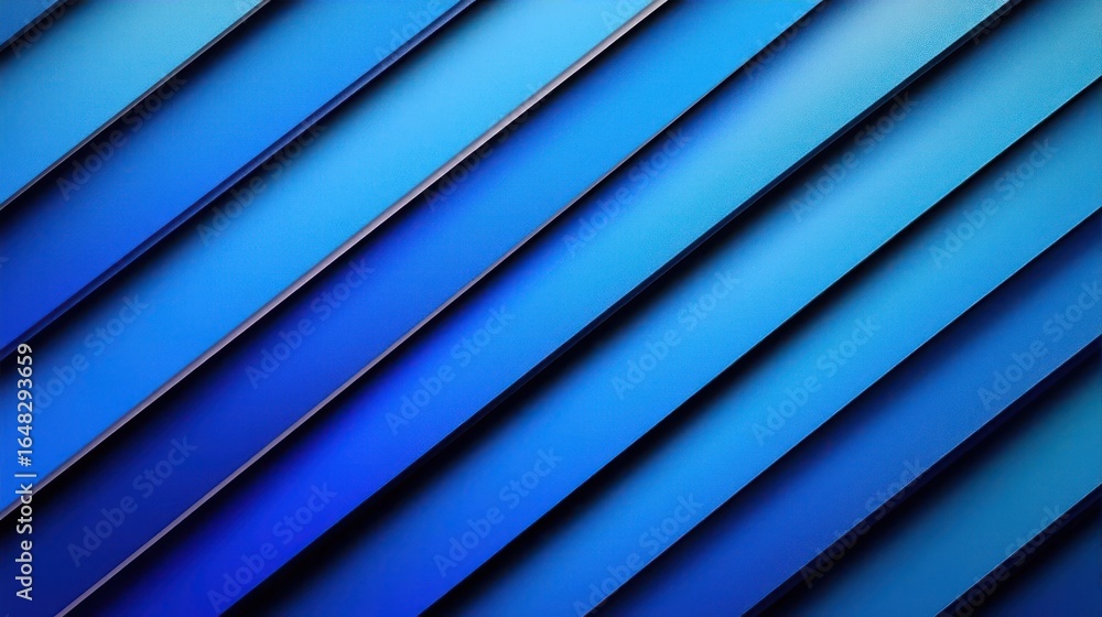 Poster abstract image of diagonal metallic blue panels with subtle gradients and shadows creating a sleek a
