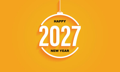2027 Happy New Year Background Design. Greeting Card, Banner, Poster. Vector Illustration.
