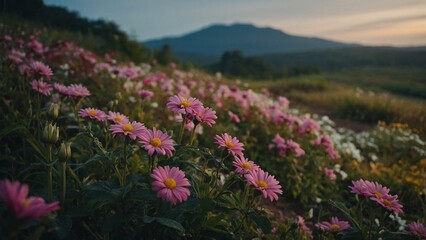 sunset in the mountains