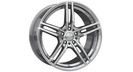 Car Wheel and Alloy Rim Vector Illustration