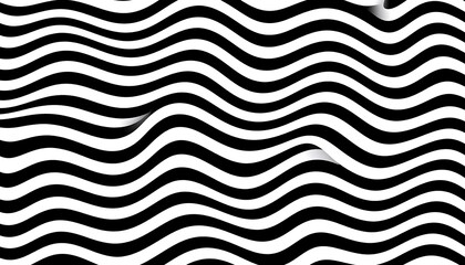 Abstract black and white wavy stripes (5)